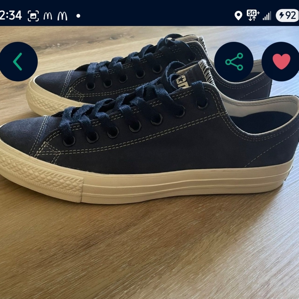 Converse Dark Blue Canvas Athletic Shoes